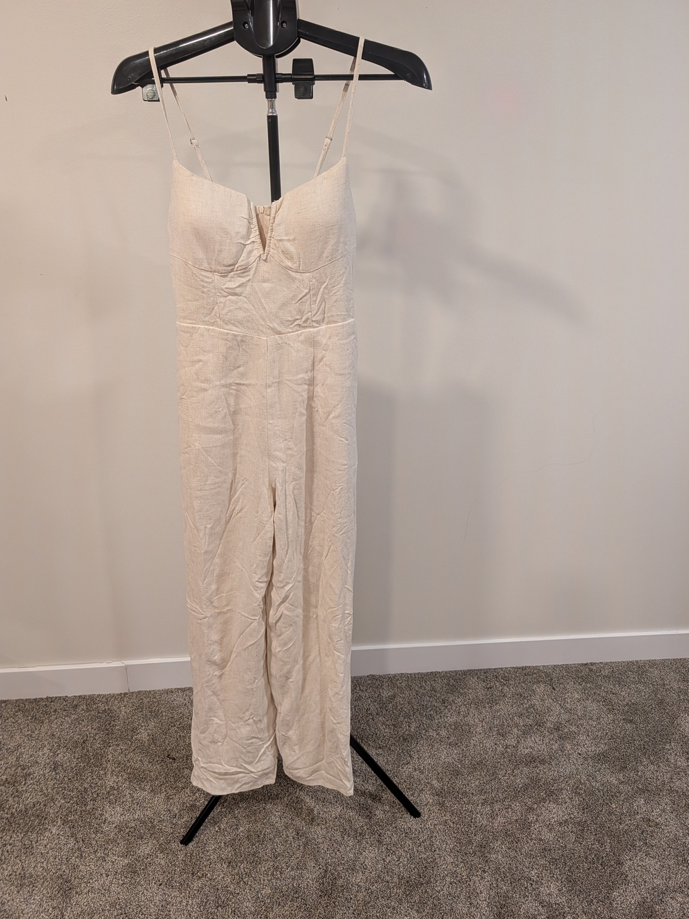 Windsor Cream Spaghetti-Strap Jumpsuit